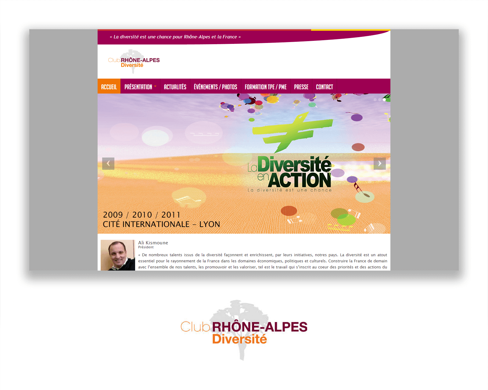 Site vitrine Club Rhône-Alpes Diversité association promotion diversité